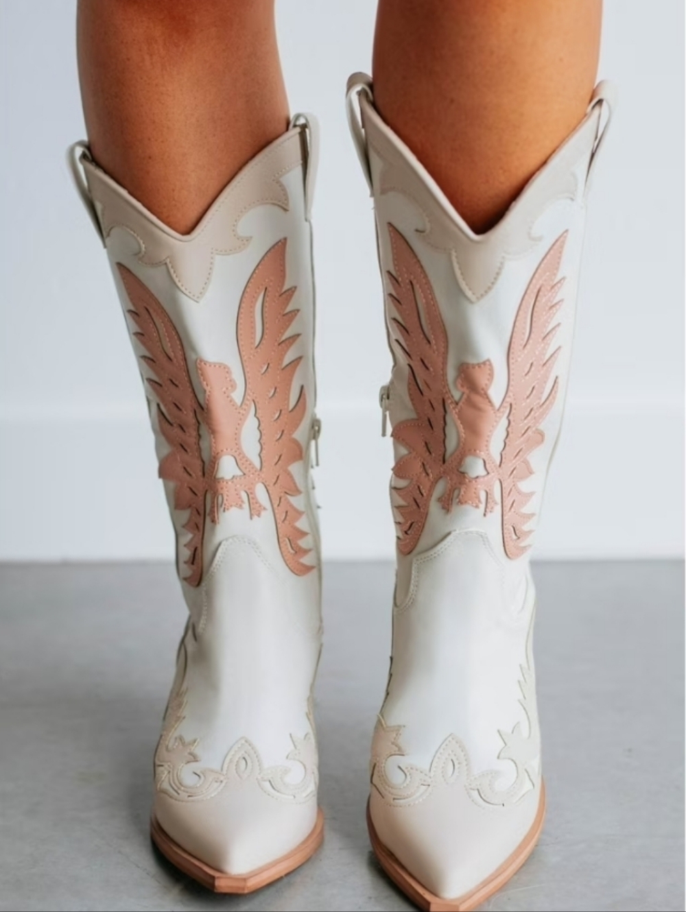 Mi.iM Take Me To Nashville Cowgirl Boots - Ivory Size 6 - Picture 3 of 7